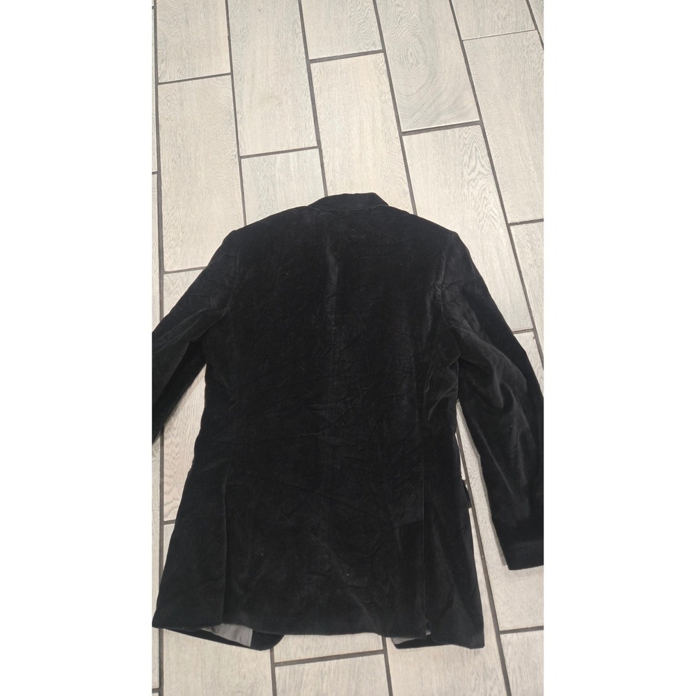 Perry Ellis Mens Black Velvet Blazer Sport Coat Jacket 38 Regular 2 Button Notch - Picture 5 of 5